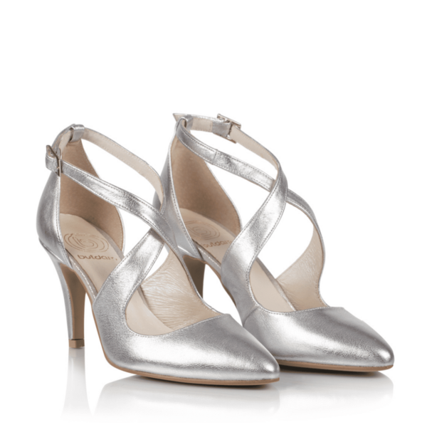 Brautschuhe Ida Leder silber