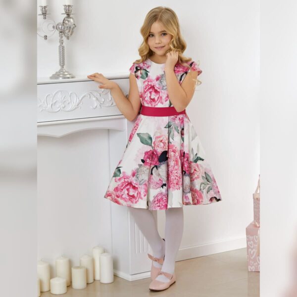 Mädchenkleid Dalary DK-D27 mit rosa Blumen
